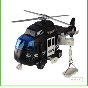 Wolvolk Police👮🏻Helicopter🚁11” w Lights🚨& Sound🚨NIB📦